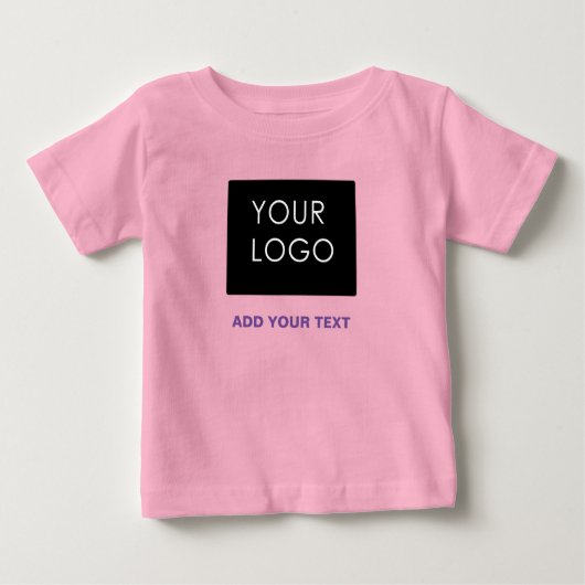 Unternehmen für benutzerdefinierte Logos Pink Baby T-shirt (Vorderseite)