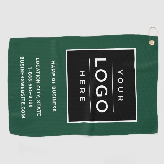Unternehmen für kundenspezifische grüne Firmenlogo Golfhandtuch (Horizontal)