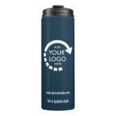 Unternehmen für kundenspezifisches Logo | Navy Blu Thermosbecher (Vorderseite)