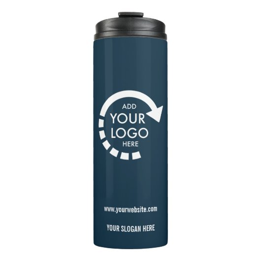 Unternehmen für kundenspezifisches Logo | Navy Blu Thermosbecher (Vorderseite)