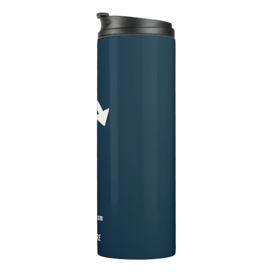 Unternehmen für kundenspezifisches Logo | Navy Blu Thermosbecher (Nach rechts gedreht)