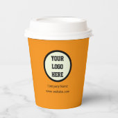 Unternehmen für kundenspezifisches Orange Logo Pappbecher (Vorderseite)