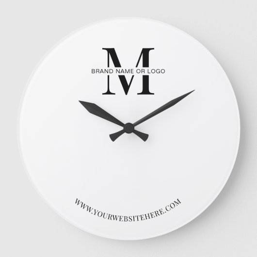 Unternehmen für Minimalistische Firmenlogos Große Wanduhr (Vorderseite)