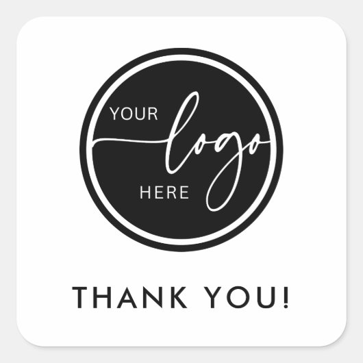 Unternehmen für Schwarzweiß-Logos mit eigener Logo Quadratischer Aufkleber (Vorderseite)