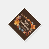 Unternehmen glücklich Thanksgiving Blätter Brown P Serviette (Ecke)