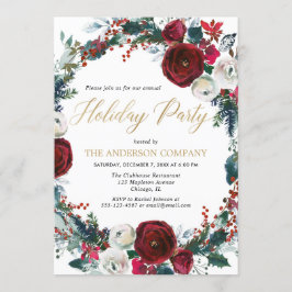 Unternehmen Holiday Party burgundes Gold elegant Einladung