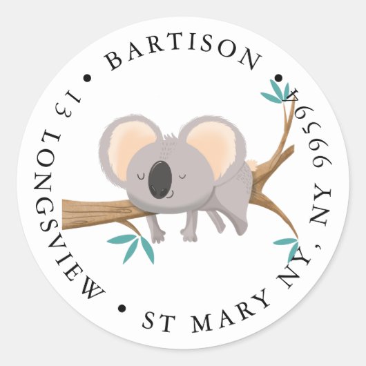 Unternehmen Koala Classic Round Sticker (Vorderseite)