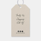 Unternehmen, Logo-Adresse, Schwarzer Text, Tan Pri Geschenkanhänger (Rückseite)