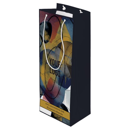 Unternehmen Logo-Geschäft Abstrakt Geschenktüte Für Weinflaschen (Rückseite Schrägansicht)