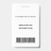 Unternehmen Medial Employee Abzeichen Ausweis (Rückseite)