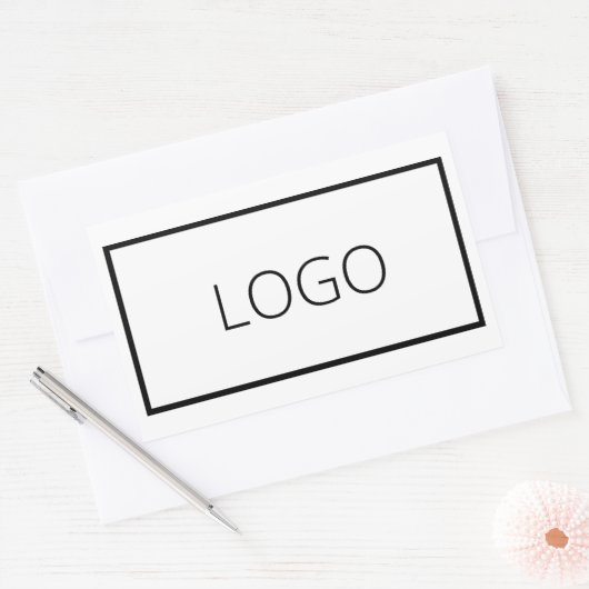 Unternehmen mit benutzerdefiniertem Firmenlogo Rechteckiger Aufkleber (Umschlag)