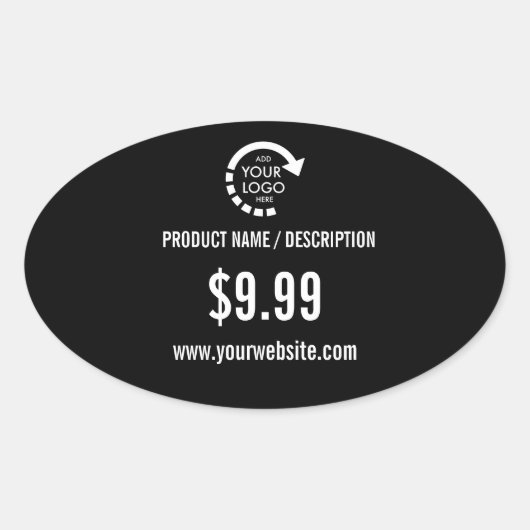 Unternehmen mit benutzerdefiniertem Logo - Moderne Ovaler Aufkleber (Vorderseite)