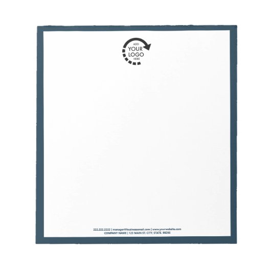 Unternehmen mit benutzerdefiniertem Logo | Navy Bl Notizblock (Vorderseite)