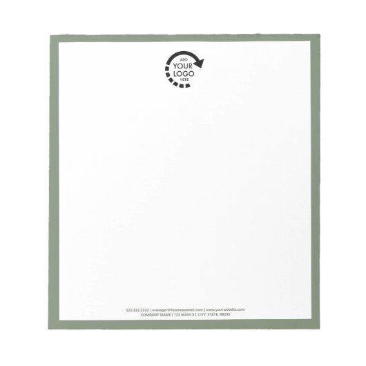 Unternehmen mit benutzerdefiniertem Logo | Sage Gr Notizblock (Vorderseite)