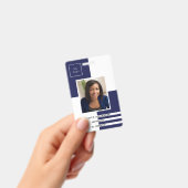 Unternehmen mit blauem Foto Ausweis (Handheld)