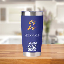 Unternehmen mit blauem Logo