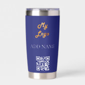 Unternehmen mit blauem Logo Thermobecher (Vorderseite)