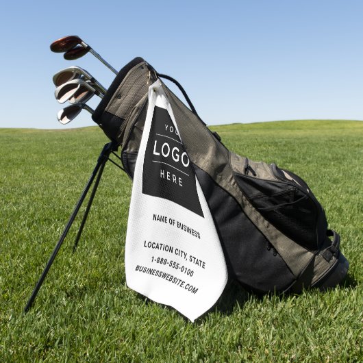 Unternehmen mit eigenem Logo für das weiße Unterne Golfhandtuch (Gras)