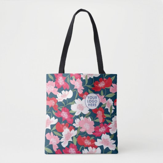 Unternehmen mit farbigen Red Floral Pattern Tasche (Vorderseite)