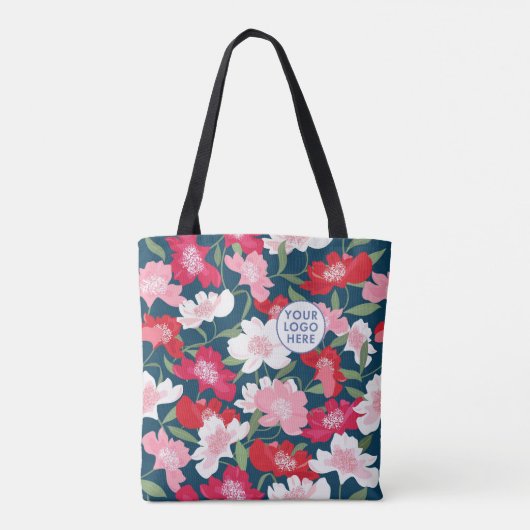 Unternehmen mit farbigen Red Floral Pattern Tasche (Rückseite)