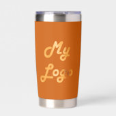 Unternehmen mit orangefarbenem Logo Thermobecher (Vorderseite)