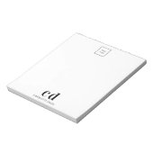 Unternehmen mit weißem Logo und schwarzem Monogram Notizblock (Rotiert)
