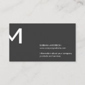 Unternehmen | Monogramm Split (dunkelgrau) Visitenkarte (Rückseite)
