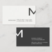 Unternehmen | Monogramm Split (dunkelgrau) Visitenkarte (Vorne/Hinten)