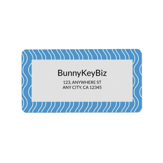 Unternehmen Pastel Blue White Wave Line Adressaufkleber (Vorne)