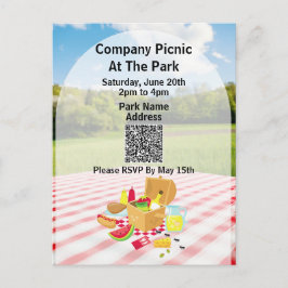 Unternehmen Picnic Park QR Code Little Ants Einladungspostkarte