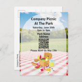 Unternehmen Picnic Park QR Code Little Ants Einladungspostkarte (Vorne/Hinten)