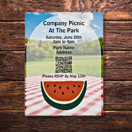 Unternehmen Picnic Park QR Code Watermelon Einladungspostkarte