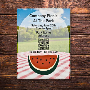 Unternehmen Picnic Park QR Code Watermelon Einladungspostkarte