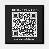 Unternehmen QR-Code Logo Text Schwarz Quadrat Magnet (Vorne)