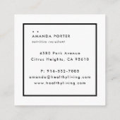 Unternehmen | QR-Code-Prüfung Minimalistisch Quadratische Visitenkarte (Rückseite)