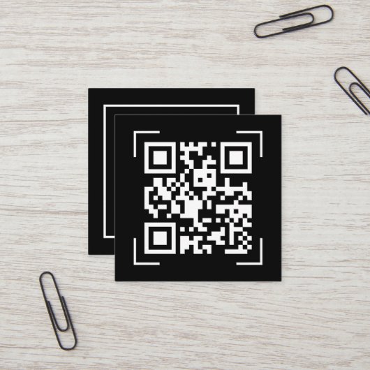 Unternehmen | QR-Code-Prüfung Minimalistisch Quadratische Visitenkarte (Vorderseite/Rückseite Beispiel)