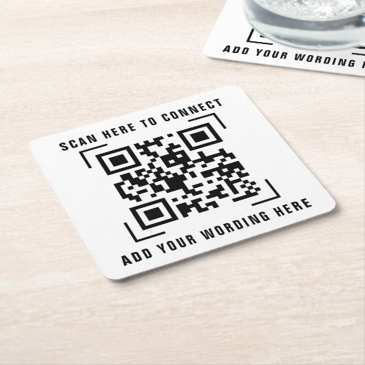 Unternehmen | QR-Code-Prüfung Rechteckiger Pappuntersetzer (angewinkelt)