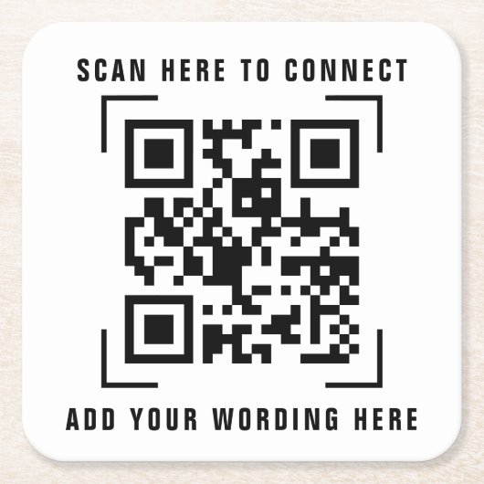 Unternehmen | QR-Code-Prüfung Rechteckiger Pappuntersetzer (Vorderseite)