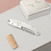 Unternehmen Schwarz-weiße Weinflasche Kellnermesser