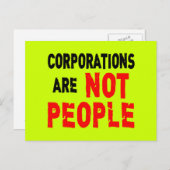 Unternehmen sind NICHT PEOPLE Protest Tshirt Postkarte (Vorne/Hinten)