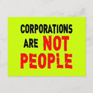 Unternehmen sind NICHT PEOPLE Protest Tshirt Postkarte