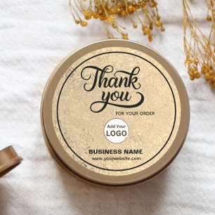 Unternehmen Vielen Dank Gold Black LOGO hinzufüg Runder Aufkleber