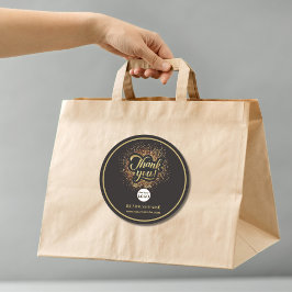 Unternehmen Vielen Dank Gold | LOGO hinzufügen Runder Aufkleber