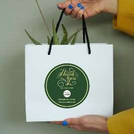Unternehmen Vielen Dank Gold | LOGO hinzufügen Runder Aufkleber