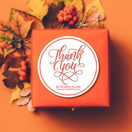 Unternehmen Vielen Dank Red | LOGO hinzufügen Runder Aufkleber