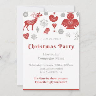 Unternehmen Weihnachten Party Classic Nordic Gray Einladung