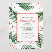 Unternehmen Weihnachten Party Elegante Evergreen Einladung (Vorne/Hinten)