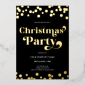 Unternehmen Weihnachten Party Gold Foil Einladung (Vorderseite)