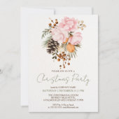Unternehmen Weihnachten Party rustikale botanische Einladung (Vorderseite)