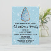 Unternehmen Weihnachten Weihnachten Party Blue Tre Einladung (Stehend Vorderseite)